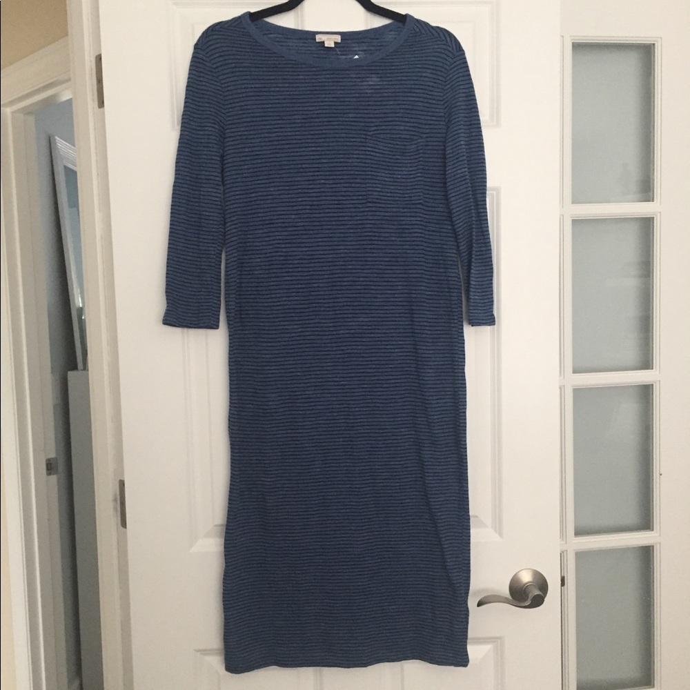 Gap Blue Striped Long Sleeve Dress